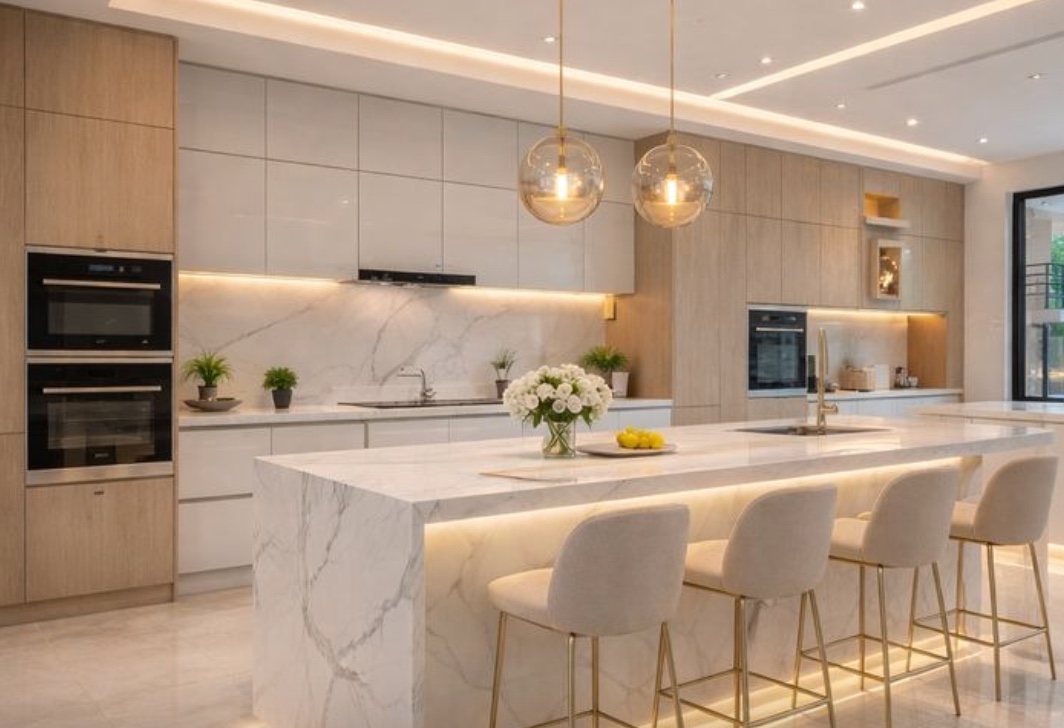 Luxury Marble Kitchen Concept View 2